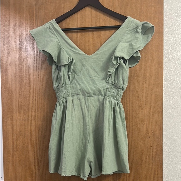 Lulus Green Ruffle Romper - Picture 4 of 5